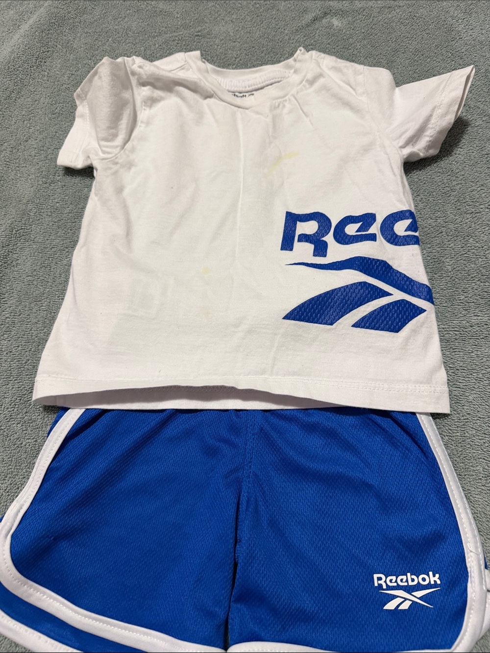 Reebok White Tee & Blue Shorts Kids set